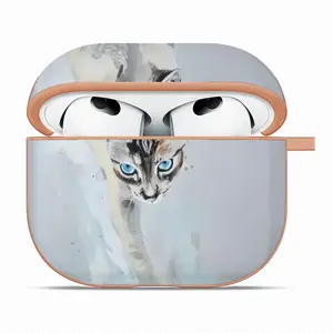 Cat With Fish Airpods 3 Case (Hard Shell, Rose Gold)