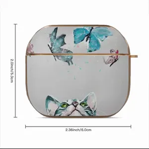 Cat And Butterflies Airpods 3 Case (Hard Shell, Rose Gold)