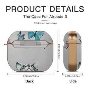 Cat And Butterflies Airpods 3 Case (Hard Shell, Rose Gold)