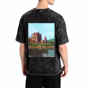 Men Fantasy Castle Short Sleeve T-Shirt (Denim Fabric)