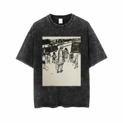 Men Street Kids Short Sleeve T-Shirt (Denim Fabric)