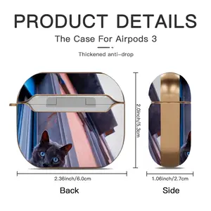 City Cat Airpods 3 Case (Hard Shell, Rose Gold)