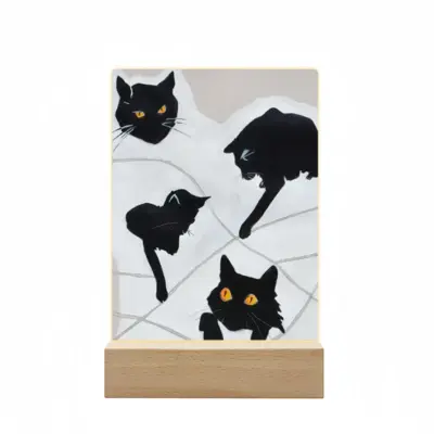 Cats With Thread Acrylic Lamp (Rectangle)