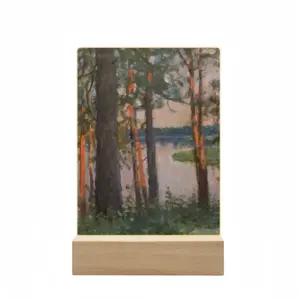 Pine Trees Evening Acrylic Lamp (Rectangle)