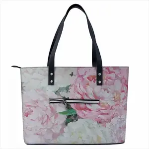 Large Peony Palette Knife Shopping Handbag