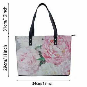 Large Peony Palette Knife Shopping Handbag