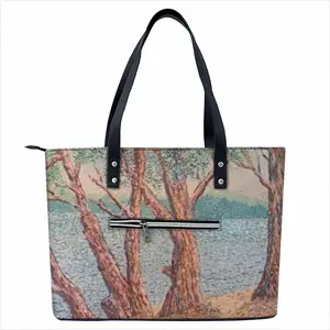 Trees Near A Lake Shopping Handbag