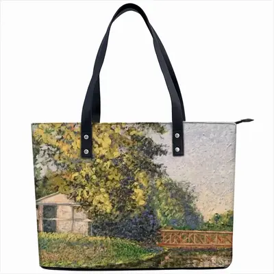 Lake With Fishing Pier Shopping Handbag