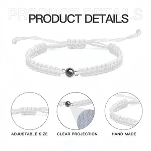 Caput Mortuum Light Blue Braided Rope Projection Bracelet