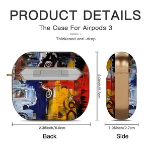 Red Abstractions Airpods 3 Case (Hard Shell, Rose Gold)