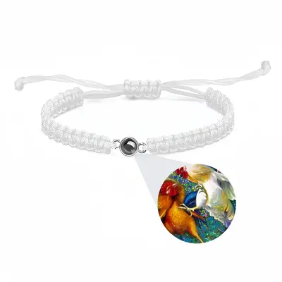 Fighting Roosters Braided Rope Projection Bracelet