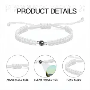 Sunrise Lake With Reeds Braided Rope Projection Bracelet