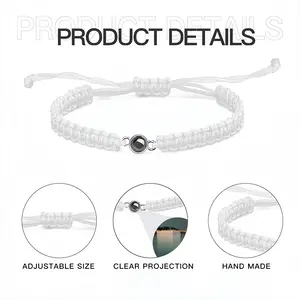 Lagoon With 2 Boats At The Top Braided Rope Projection Bracelet