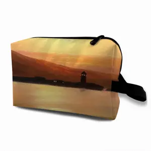 Gold Sea Sunset Travel Cosmetic Bag