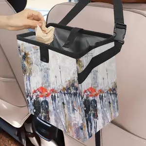 Parisian Couples Car Garbage Storage Bag