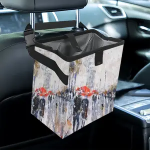 Parisian Couples Car Garbage Storage Bag