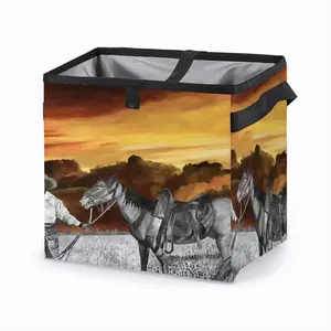 Cowboy With Horse Car Garbage Storage Bag