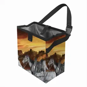 Cowboy With Horse Car Garbage Storage Bag