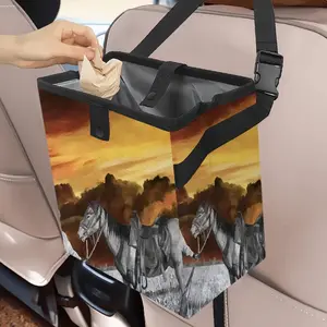 Cowboy With Horse Car Garbage Storage Bag