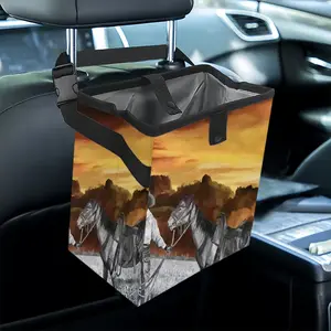 Cowboy With Horse Car Garbage Storage Bag