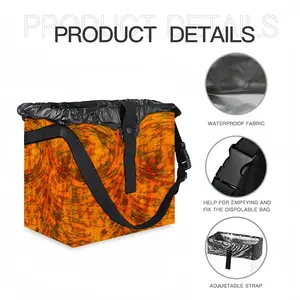 Orange Swirls Car Garbage Storage Bag