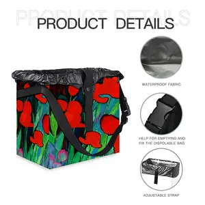 Red Tulips Car Garbage Storage Bag