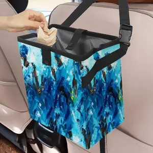 Women In Blue Car Garbage Storage Bag