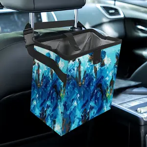 Women In Blue Car Garbage Storage Bag