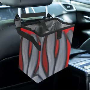 Red Flower Car Garbage Storage Bag