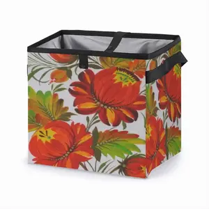 Orange Flower Car Garbage Storage Bag