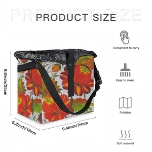 Orange Flower Car Garbage Storage Bag