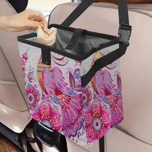 Pink Bird Of Hope Car Garbage Storage Bag