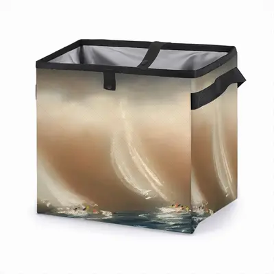 Sailboats J12 In Storm Car Garbage Storage Bag