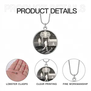 It Was About To Begin Snake Bone Chain Round Pendant Necklace