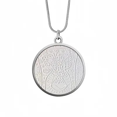 Cardi Snake Bone Chain Round Pendant Necklace