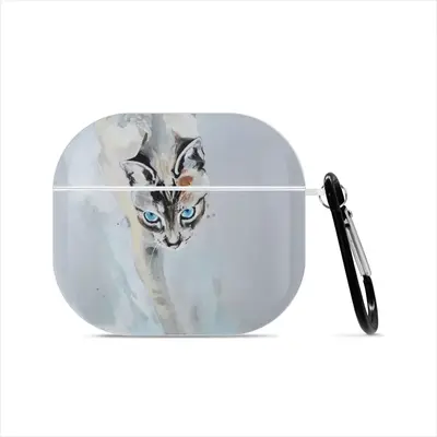 Cat With Fish Airpods 3 Case (Hard Shell, White)