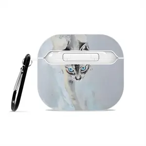 Cat With Fish Airpods 3 Case (Hard Shell, White)