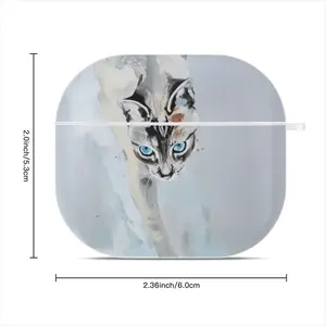 Cat With Fish Airpods 3 Case (Hard Shell, White)