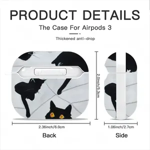 Cats With Thread Airpods 3 Case (Hard Shell, White)