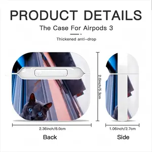 City Cat Airpods 3 Case (Hard Shell, White)