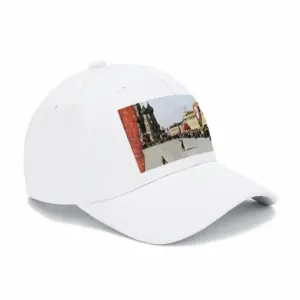 Lady In Red Square Baseball Cap (White)