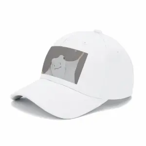 Smiling Stingray Portraiture Impressionism Watercolor Baseball Cap (White)