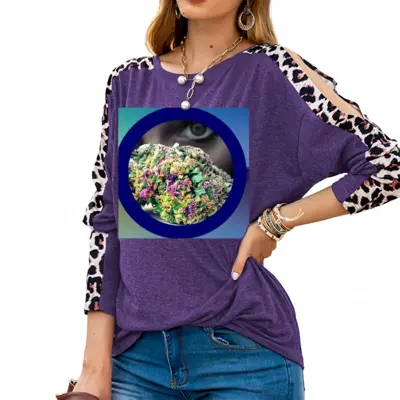 Women Buddy Leopard Long-Sleeved T-Shirt