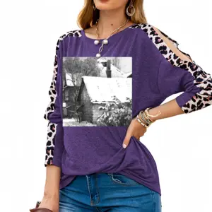 Women Snowy Day Leopard Long-Sleeved T-Shirt