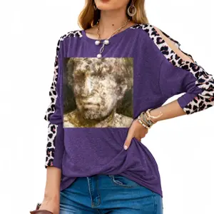 Women Face 5 Leopard Long-Sleeved T-Shirt