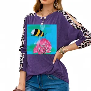 Women Flights Of The Bumblebee Animals Insects Clever Botanical Garden Flora Leopard Long-Sleeved T-Shirt