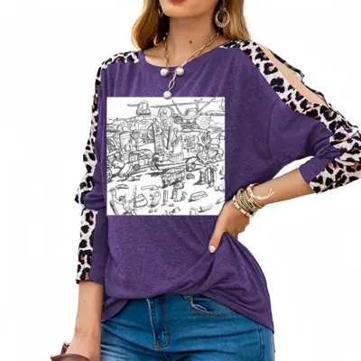 Women Battleground Leopard Long-Sleeved T-Shirt