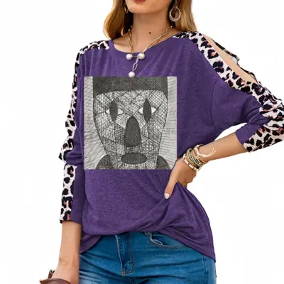 Women Party Time Leopard Long-Sleeved T-Shirt