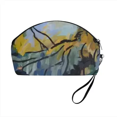 The Pond Near School Curved Makeup Bag