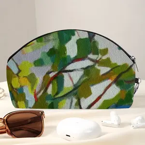 The Sun Is Shining Through The Pine Trees Curved Makeup Bag